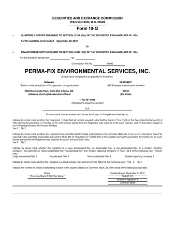 Miniature Perma-Fix Environmental Services 10-Q Rapport trimestriel 2012 
