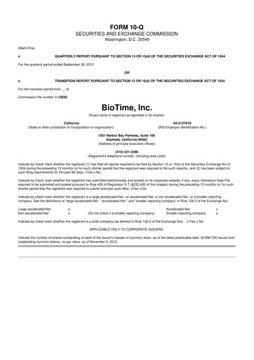 Thumbnail Lineage Cell Therapeutics
 10-Q Quarterly Report FY2012 