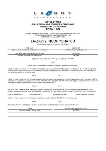 Thumbnail La-Z-Boy
 10-Q Quarterly Report FY2013 