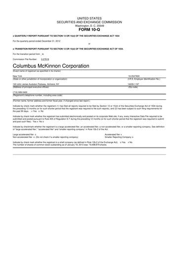Miniature Columbus McKinnon 10-Q Rapport trimestriel 2013 