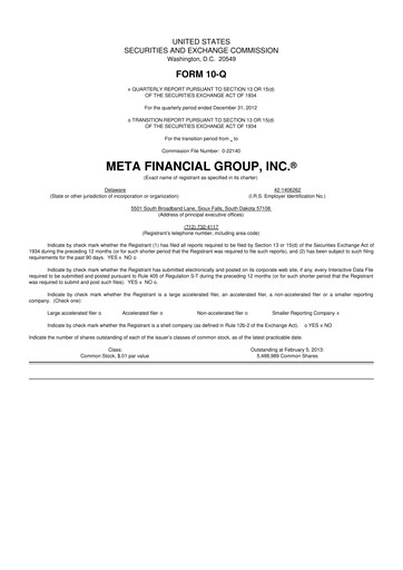 Thumbnail Pathward Financial
 10-Q Quarterly Report FY2013 