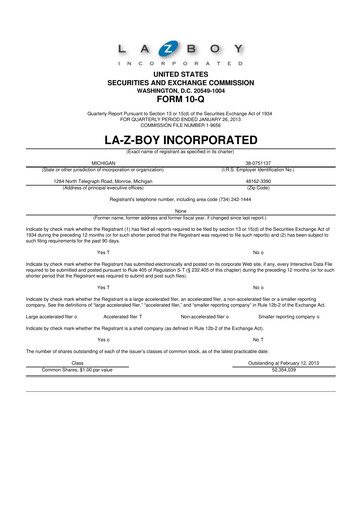 Thumbnail La-Z-Boy
 10-Q Quarterly Report FY2013 