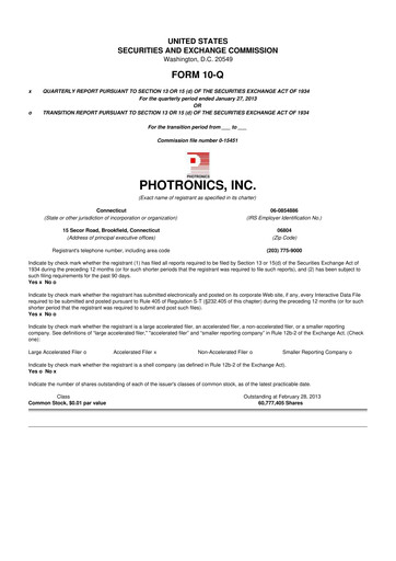 Thumbnail Photronics 10-Q Quarterly Report FY2013 