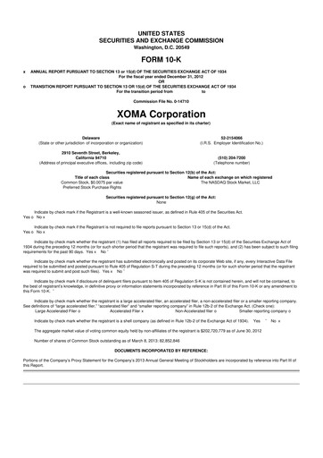 Thumbnail XOMA Royalty 10-K Annual Report 2012