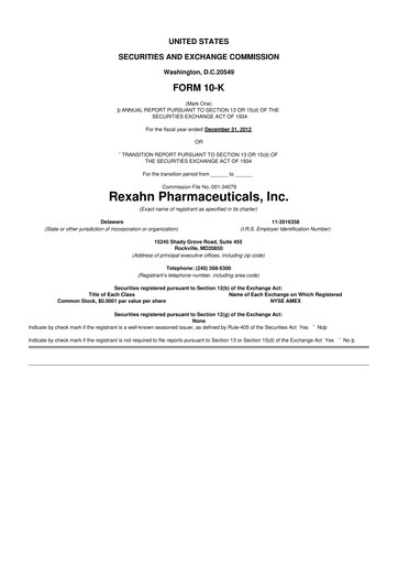 Vorschaubild Opus Genetics 10-K Jahresbericht 2012