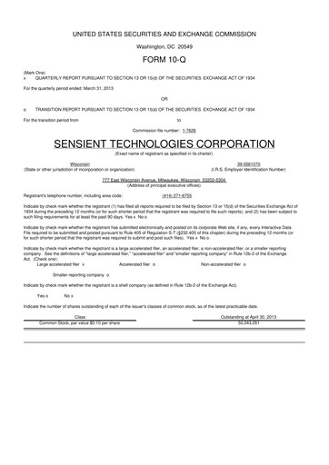 Thumbnail Sensient Technologies
 10-Q Quarterly Report FY2013 