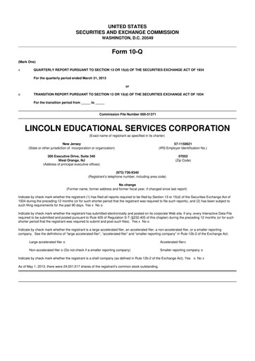 Thumbnail Lincoln Educational Services 10-Q Quarterly Report FY2013 