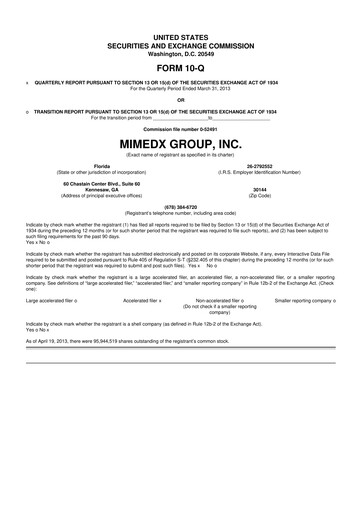 Thumbnail MiMedx Group 10-Q Quarterly Report FY2013 