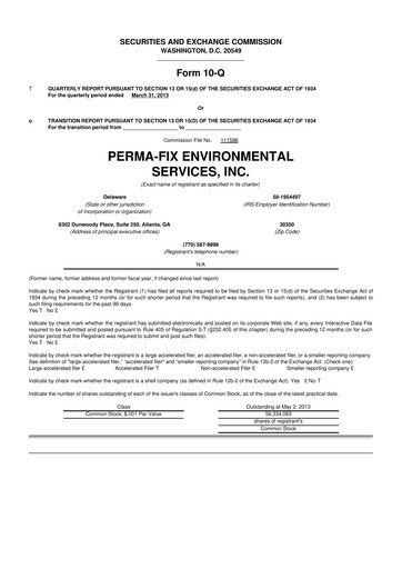 Miniature Perma-Fix Environmental Services 10-Q Rapport trimestriel 2013 