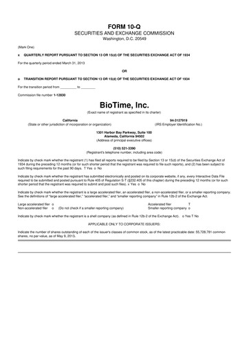 Thumbnail Lineage Cell Therapeutics
 10-Q Quarterly Report FY2013 