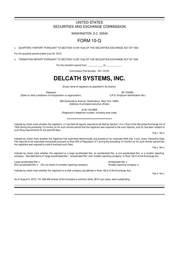 Vorschaubild Delcath Systems 10-Q Quartalsbericht 2013 