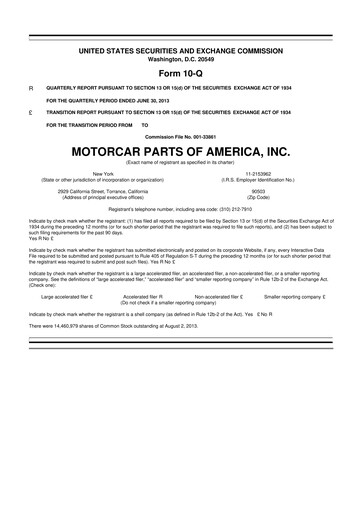 Vorschaubild Motorcar Parts of America 10-Q Quartalsbericht 2014 