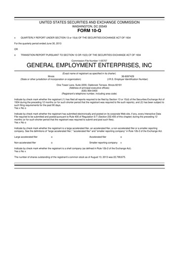 Vorschaubild GEE Group 10-Q Quartalsbericht 2013 