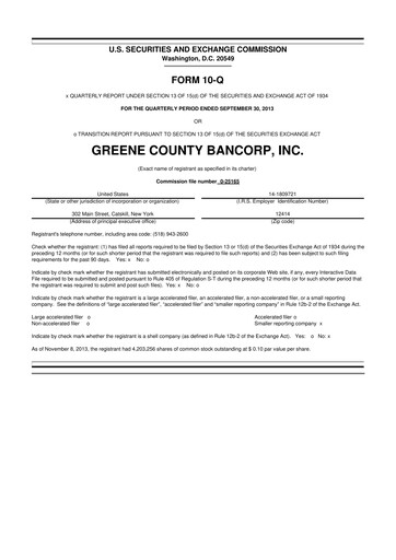 Thumbnail Greene County Bancorp 10-Q Quarterly Report FY2014 