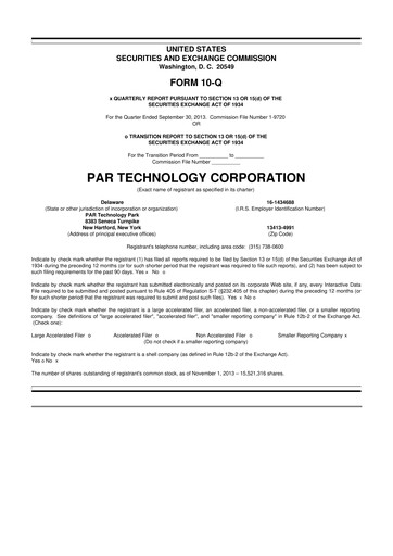Thumbnail PAR Technology 10-Q Quarterly Report FY2013 