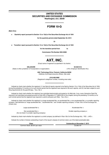 Thumbnail AXT Inc
 10-Q Quarterly Report FY2013 