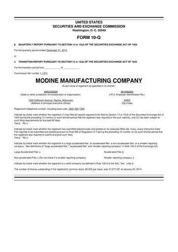 Thumbnail Modine Manufacturing
 10-Q Quarterly Report FY2014 