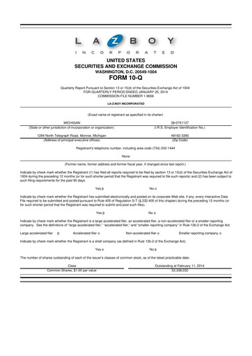 Thumbnail La-Z-Boy
 10-Q Quarterly Report FY2014 
