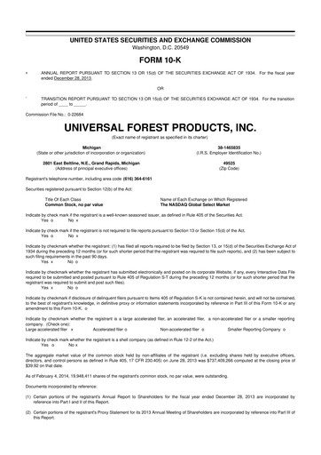 Vorschaubild UFP Industries
 10-K Jahresbericht 2013