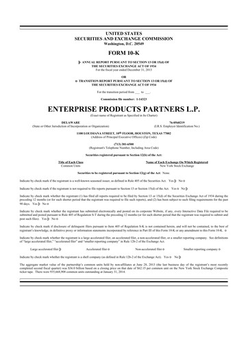 Thumbnail Enterprise Products 10-K Annual Report 2013