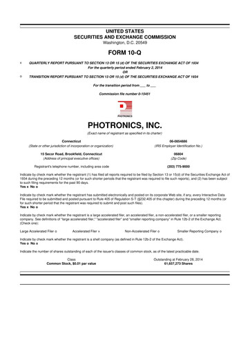 Thumbnail Photronics 10-Q Quarterly Report FY2014 