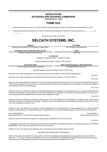 Vorschaubild Delcath Systems 10-K Jahresbericht 2013