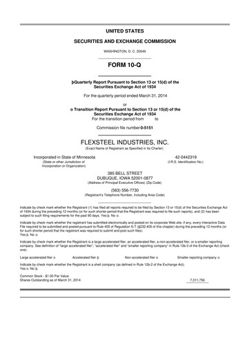 Vorschaubild Flexsteel Industries 10-Q Quartalsbericht 2014 