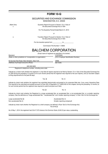 Thumbnail Balchem 10-Q Quarterly Report FY2014 