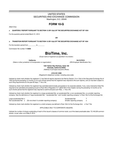 Thumbnail Lineage Cell Therapeutics
 10-Q Quarterly Report FY2014 