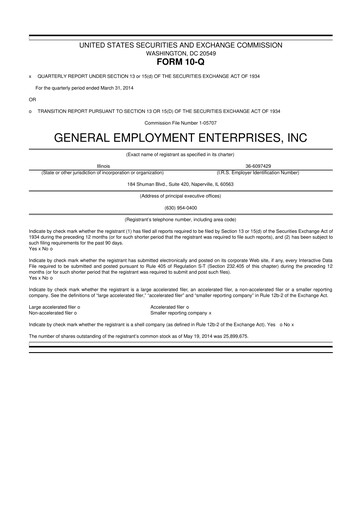 Vorschaubild GEE Group 10-Q Quartalsbericht 2014 