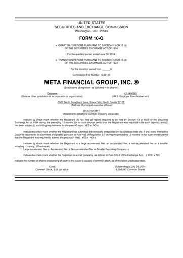 Thumbnail Pathward Financial
 10-Q Quarterly Report FY2014 