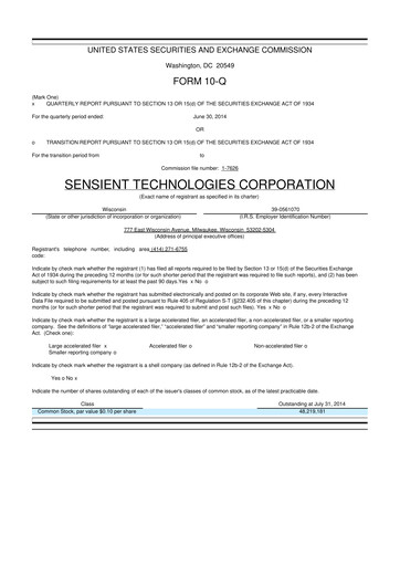 Thumbnail Sensient Technologies
 10-Q Quarterly Report FY2014 