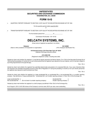 Vorschaubild Delcath Systems 10-Q Quartalsbericht 2014 