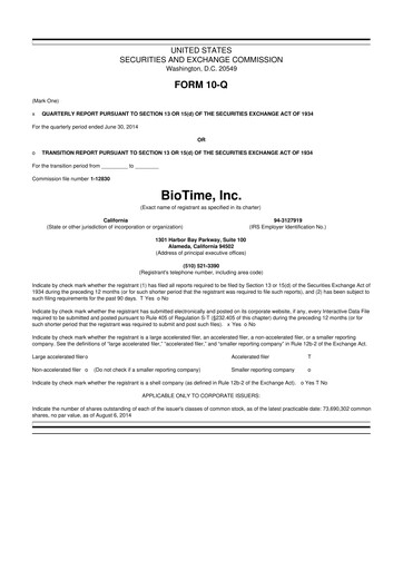 Thumbnail Lineage Cell Therapeutics
 10-Q Quarterly Report FY2014 