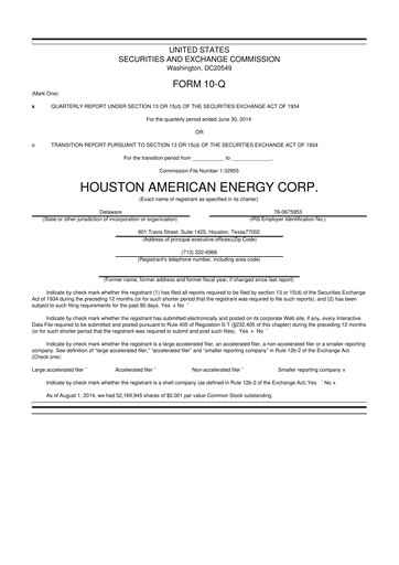 Thumbnail Houston American Energy 10-Q Quarterly Report FY2014 