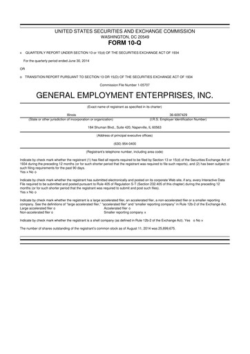 Vorschaubild GEE Group 10-Q Quartalsbericht 2014 