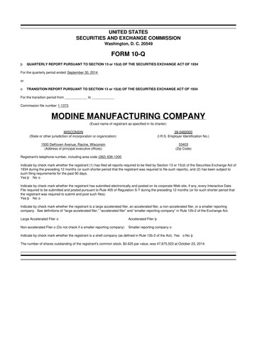 Thumbnail Modine Manufacturing
 10-Q Quarterly Report FY2015 