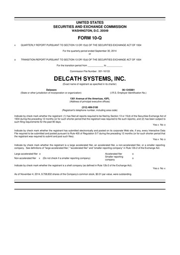 Vorschaubild Delcath Systems 10-Q Quartalsbericht 2014 