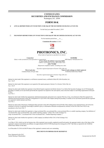 Thumbnail Photronics 10-K Annual Report 2014