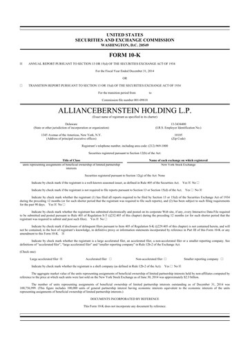 Thumbnail AllianceBernstein 10-K Annual Report 2014