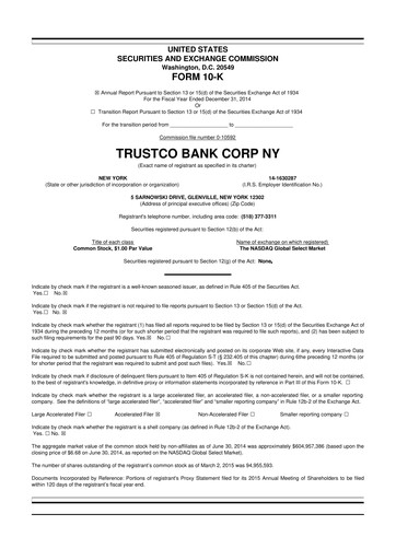 Thumbnail Trustco Bank 10-K Annual Report 2014