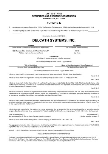 Vorschaubild Delcath Systems 10-K Jahresbericht 2014