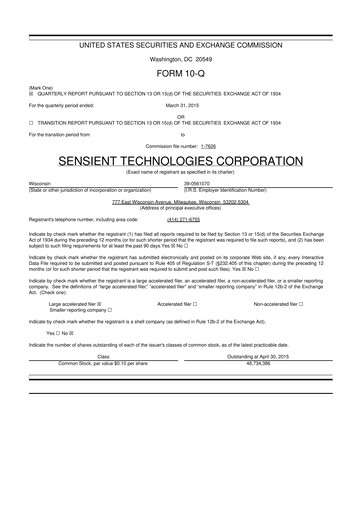 Thumbnail Sensient Technologies
 10-Q Quarterly Report FY2015 