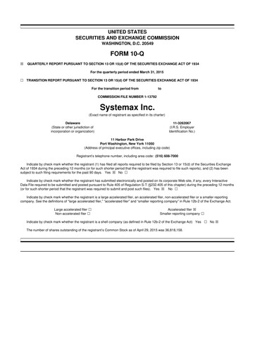 Thumbnail Global Industrial Company 10-Q Quarterly Report FY2015 