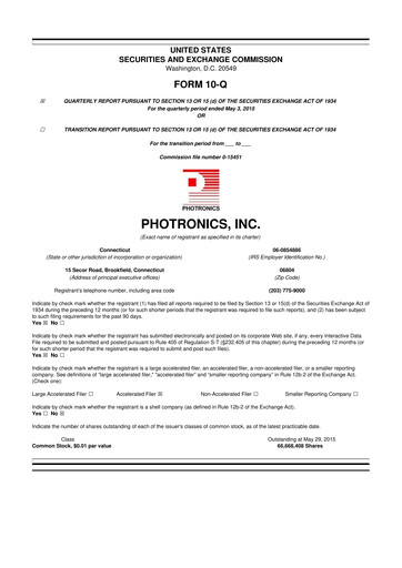 Thumbnail Photronics 10-Q Quarterly Report FY2015 