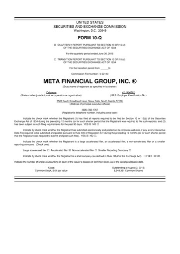 Thumbnail Pathward Financial
 10-Q Quarterly Report FY2015 
