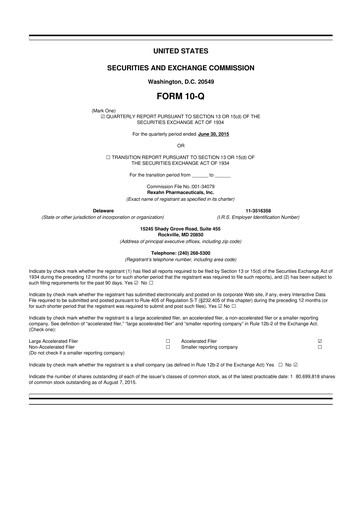 Vorschaubild Opus Genetics 10-Q Quartalsbericht 2015 