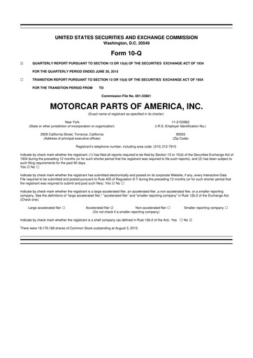 Vorschaubild Motorcar Parts of America 10-Q Quartalsbericht 2016 
