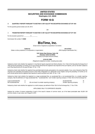 Thumbnail Lineage Cell Therapeutics
 10-Q Quarterly Report FY2015 