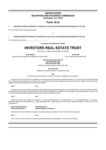 Thumbnail Centerspace 10-Q Quarterly Report FY2016 